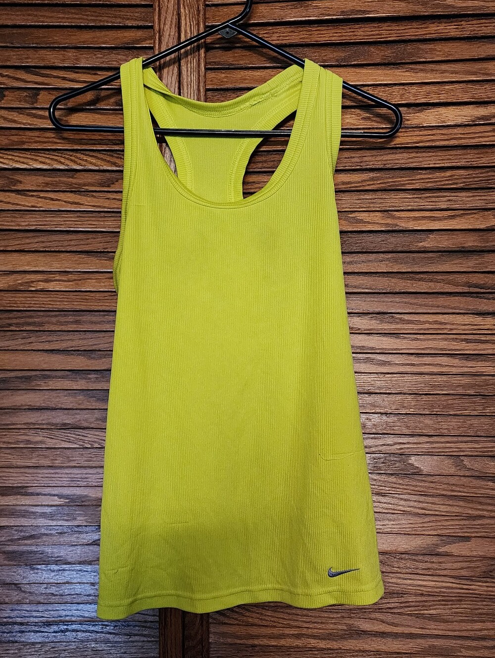Nike Dri-Fit Neon Yellow Ribbed Tank Top Size Small Womans